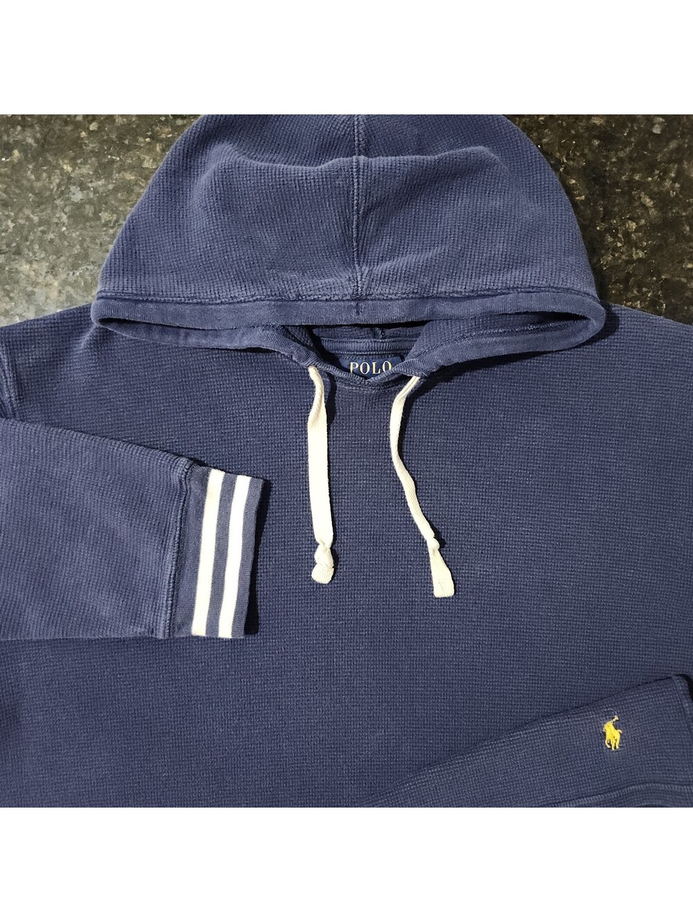 Polo Ralph Lauren Hoodie Thermal Waffle Knit Pullover Outdoor Classic Mens Large